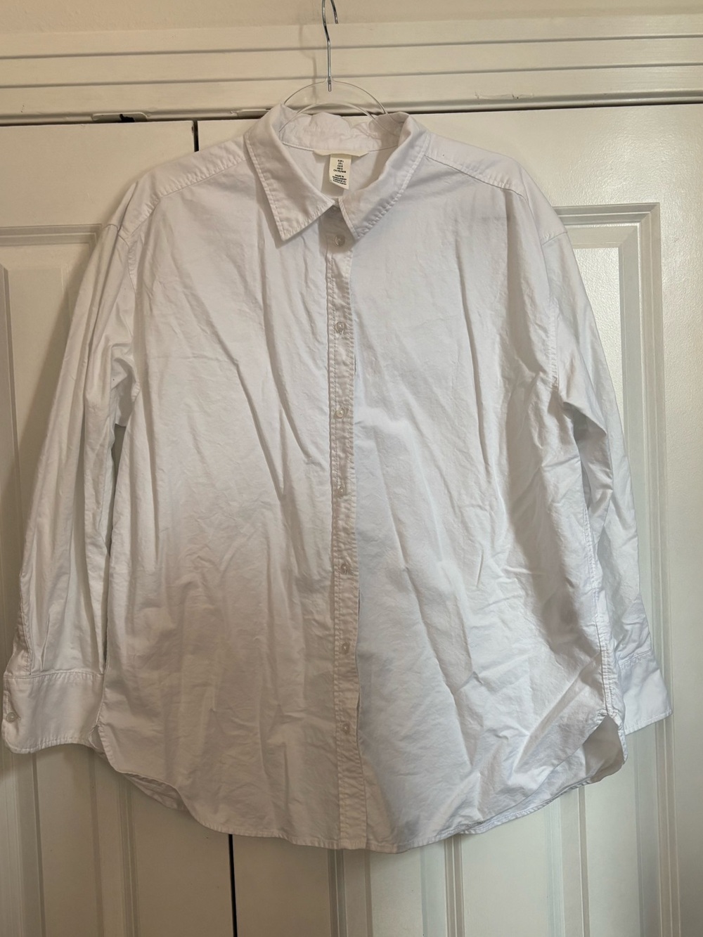 H&M white button front shirt size L